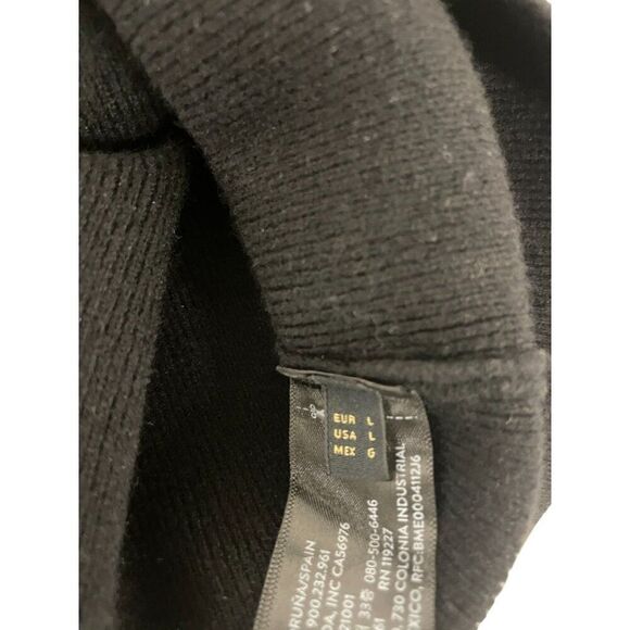 Massimo Dutti Women Mini Pinafore Dress L Black Wool Blend Knit 6657/631 NWT - Picture 8 of 15